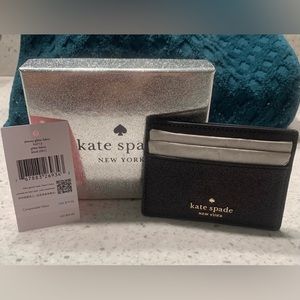 Kate spade black sparkle card wallet